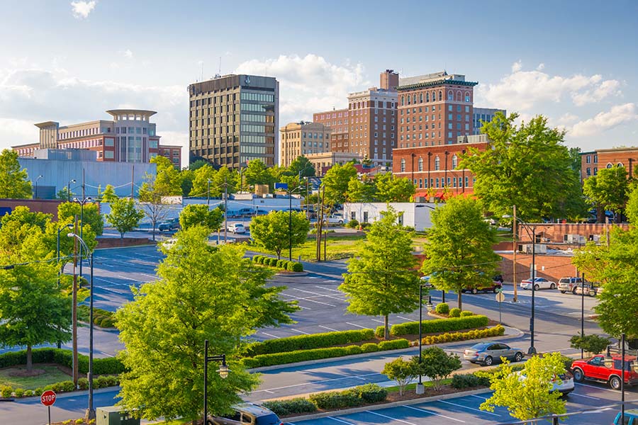 Belleville IL - View Of Downtown Belleville Illinois On Sunn Day